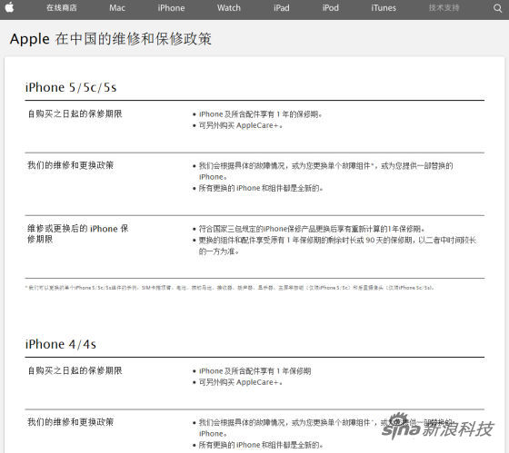 Apple在中国的维修和保修政策