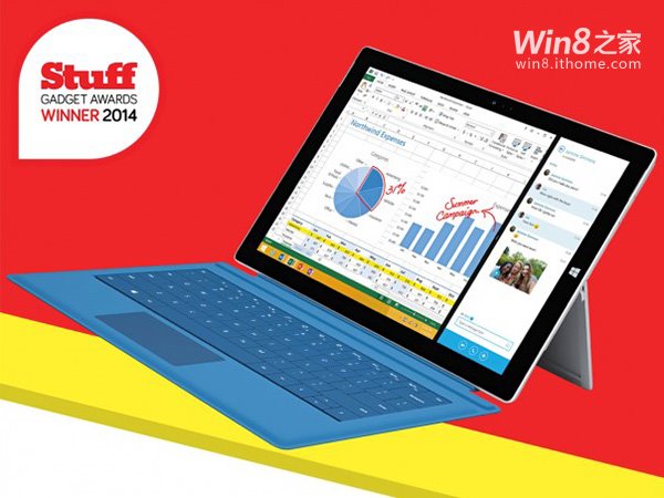 Stuff杂志Gadget年度冠军：微软Surface Pro 3