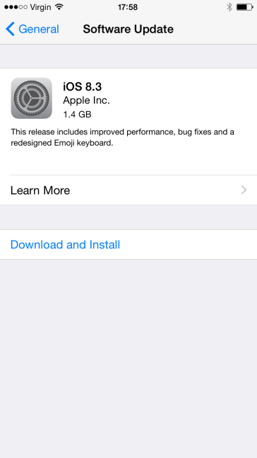 苹果iOS 8.3更新发布：首个公众测试版系统