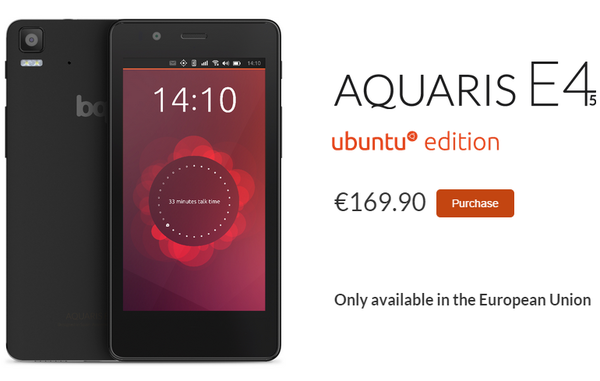 售价170欧元首款Ubuntu手机欧洲上市