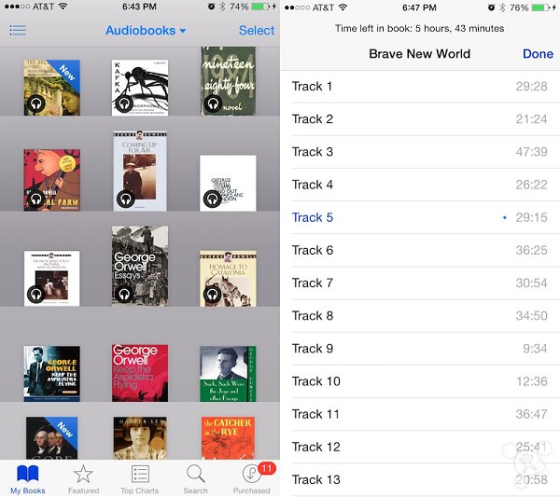苹果iOS 8.4 Beta1将有声读物移至iBook中