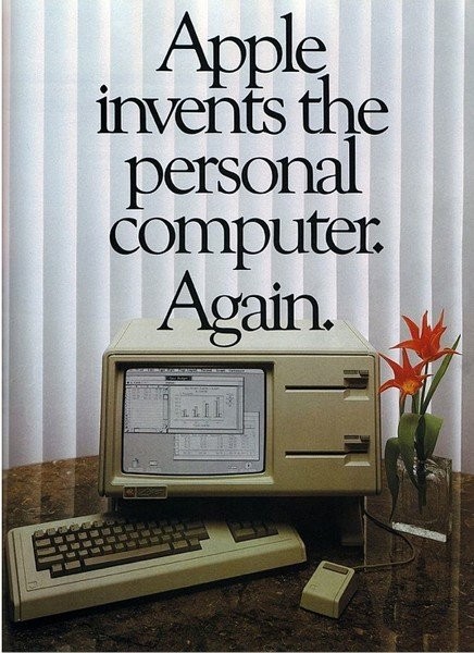 Lisa电脑广告。苹果Lisa电脑的第一个广告，1983年发布。