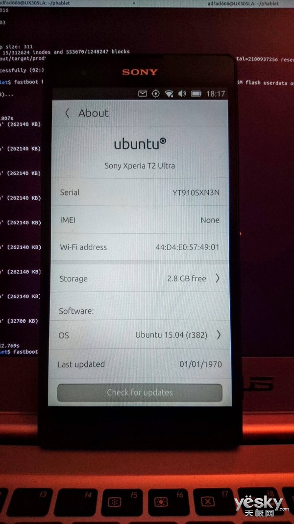 新版索尼T2 Ultra手机曝光 运行Ubuntu系统