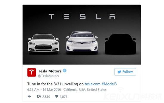 特斯拉Model 3 将于3月31日发布：马斯克会放大招吗？