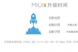 6月1日开放公测 MIUI 8公测支持机型汇总