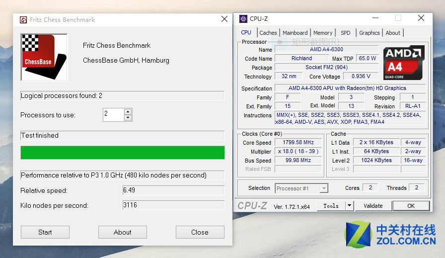  一分钟了解CPU性能：AMD A4-6300实测