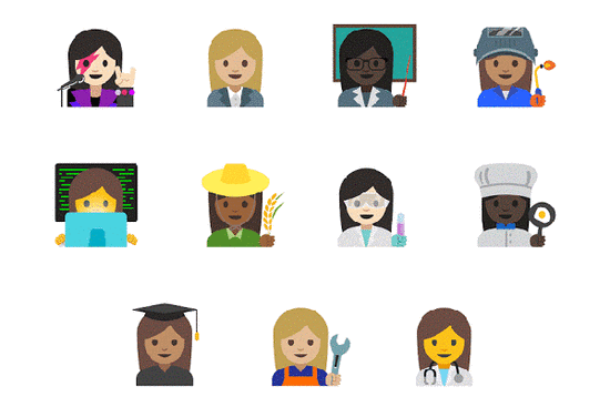 谷歌女性多样化emoji表情获统一码协会批准