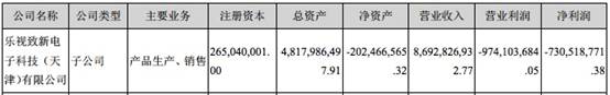 乐视2015年报截图