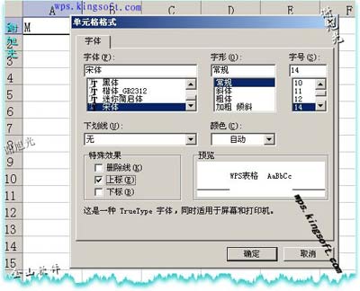 如何在WPS表格中输入平方和立方符号