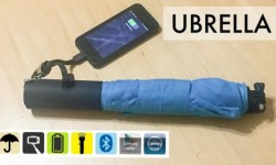Ubrella智能雨伞：能给当手电/自拍杆/手机充电宝