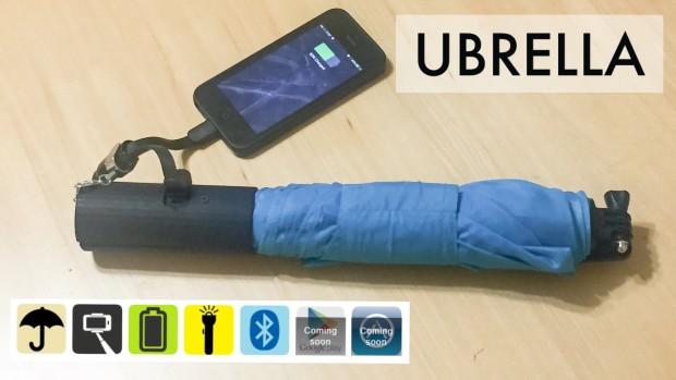 这把智能雨伞能给当手电/自拍杆/手机充电宝