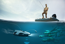 PowerRay水下垂钓无人机 可下潜30米声呐搜索鱼群