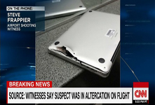 美国机场枪击案 旅客因MacBook Pro挡住子弹幸免于难
