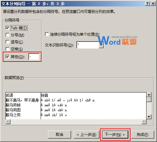 选择分隔符号-Excel分列