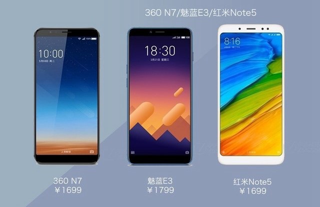 360N7、魅蓝E3、红米Note5对比评测 千元机你选谁？