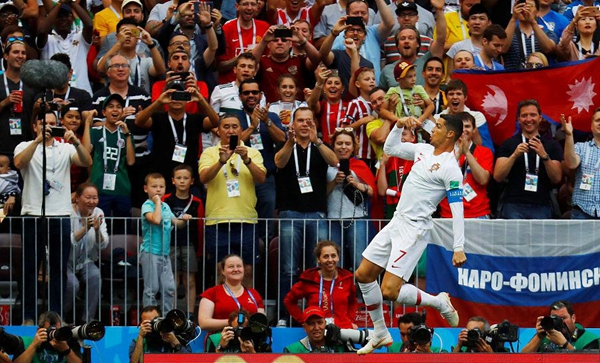 2018世界杯葡萄牙1-0摩洛哥 C罗4分钟闪电破门领跑射手榜！