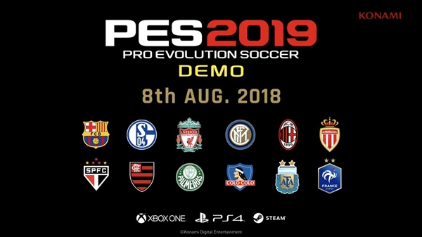 《实况2019》试玩版将于8月8日上线：含巴萨在内12支球队