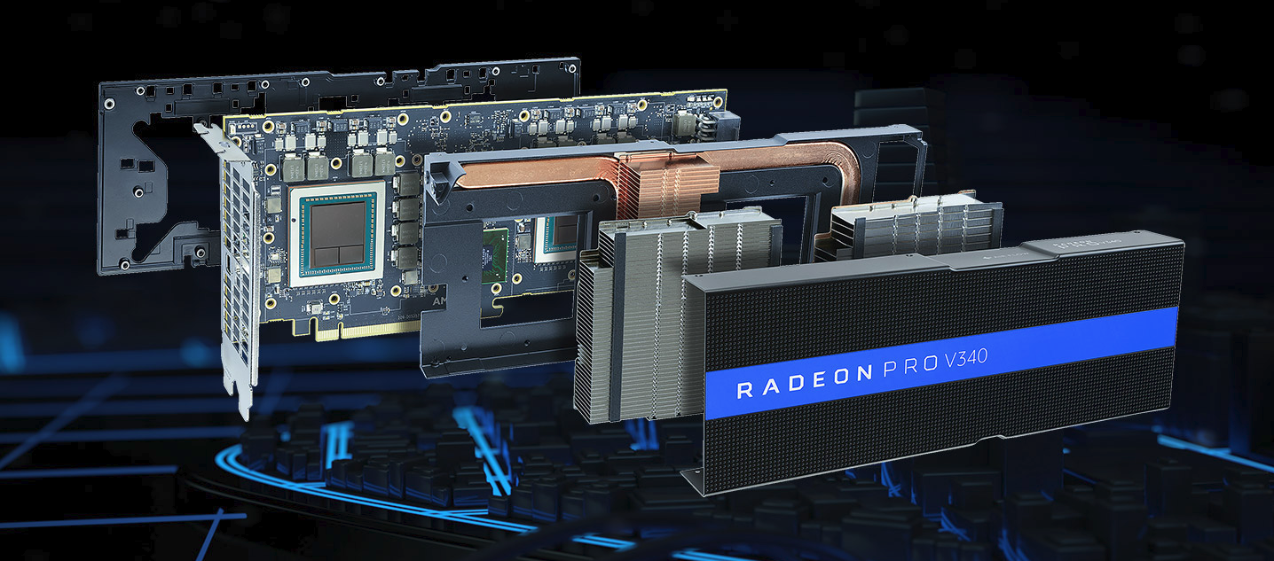 AMD发布双芯Vega专业显卡V340，集成32GB ECC HBM2显存