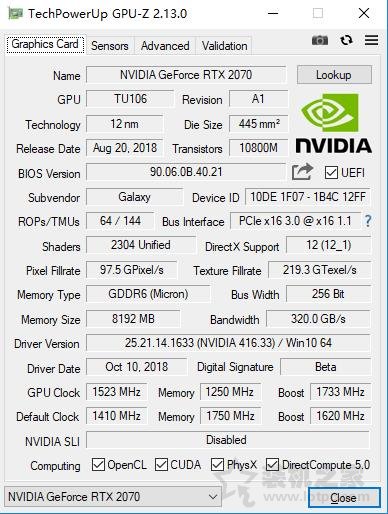 NVIDIA GeForce RTX2070显卡全面评测：成功取代GTX1080