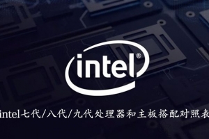 主板和CPU怎么搭配？Intel七代/八代/九代CPU和主板搭配对照表