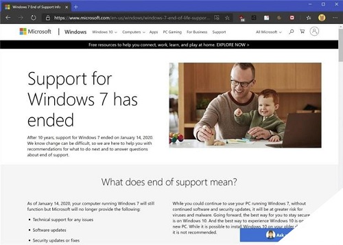 新的Edge浏览器将于明年停止支持Win7系统 已被微软正式确认