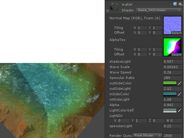 Unity shader实现移动端模拟深度水的代码