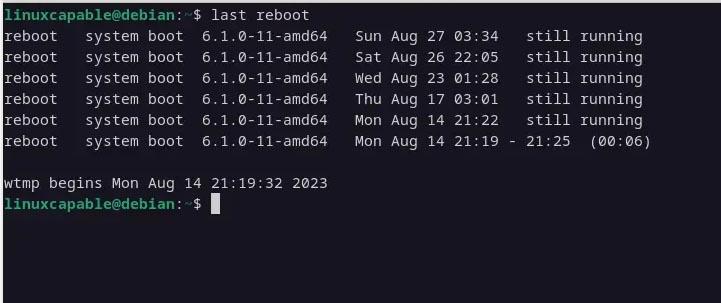 Linux系统中检查系统重启记录方案