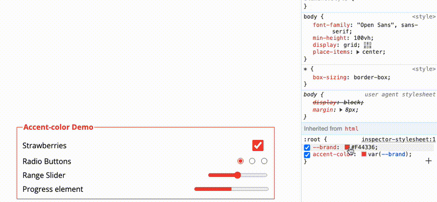 现代 CSS 解决方案：accent-color 强调色 