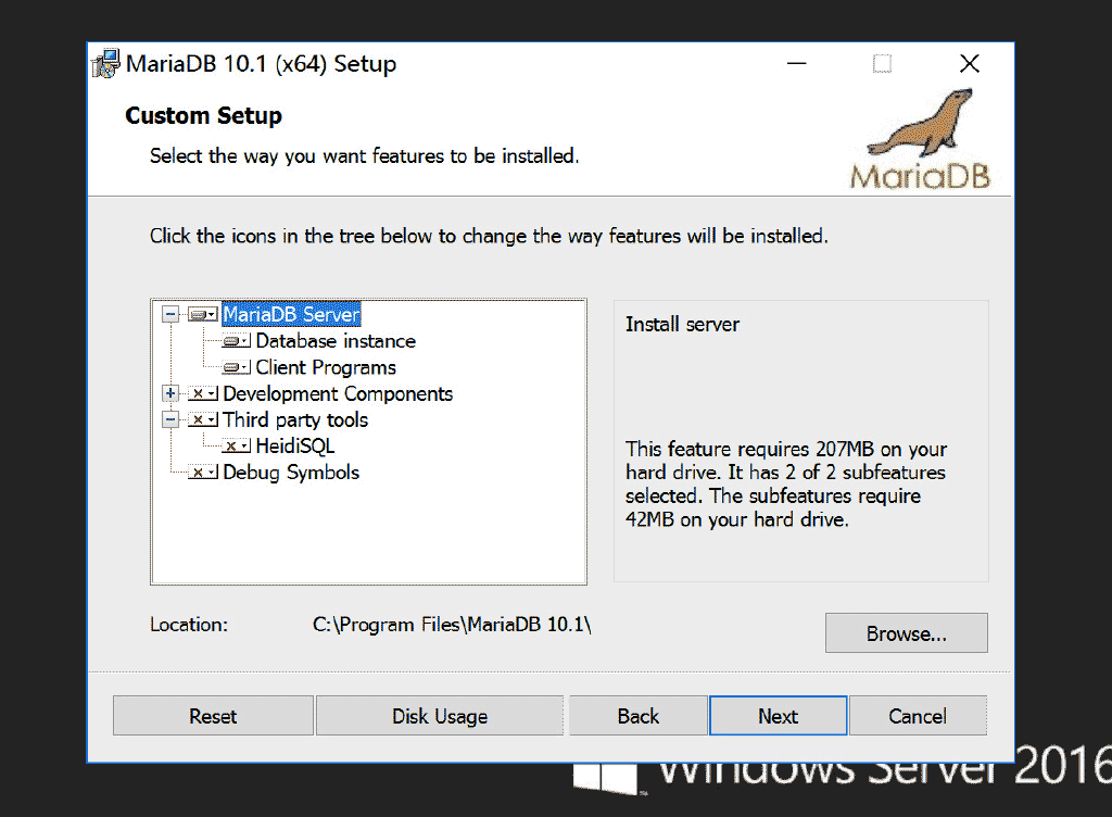 Windows Server 2016服务器中MariaDB数据库环境搭建方法