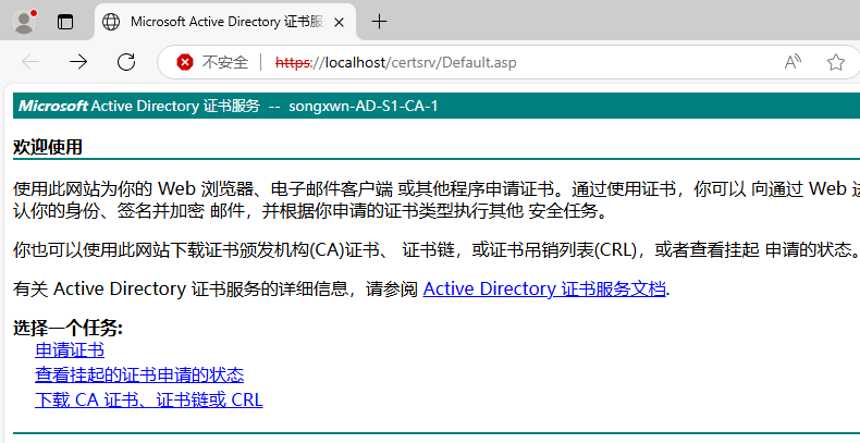 Windows Server 2025安装AD CS角色和颁发证书教程