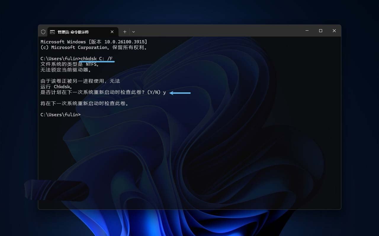 Win11系统CHKDSK命令的使用方法技巧