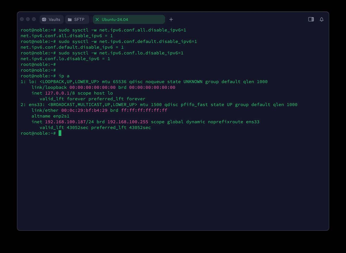 Ubuntu系统禁用 IPv6 协议、关闭ipv6的方法